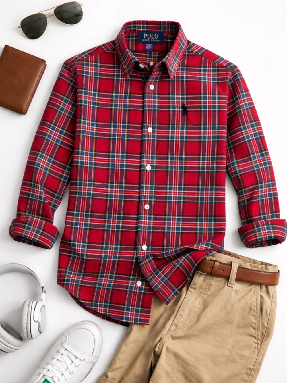 Boys - Polo Ralph Lauren Red Plaid Button-Down Shirt - size 10-12
